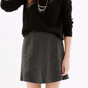 Madewell "Boulevard" Wool Mini Skirt - Charcoal Gray Size 4